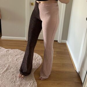 One of a kind pants, size medium, sparkly half and half reversible party pants